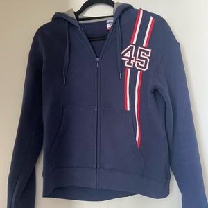 F45 navy hoodie zip up
